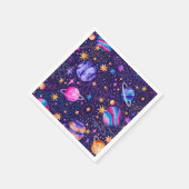 Weltraumgalaxie mit Planeten und Sternen Serviette (Ecke)