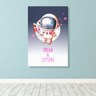 Weltraumgalaxie Mond Astronaut Leinwanddruck