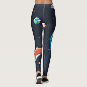 Weltraumgalaxie Muster Planets Stars Leggings (Rückseite)
