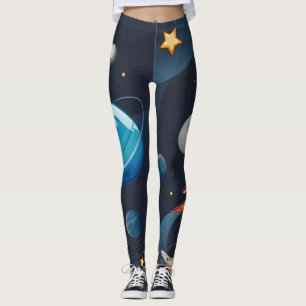 Weltraumgalaxie Muster Planets Stars Leggings
