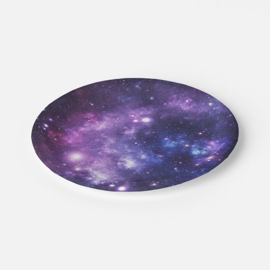 Weltraumgalaxie Pappteller (Schrägansicht)