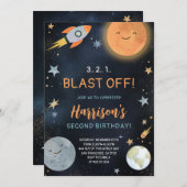Weltraumgalaxie Planeten Geburtstagseinladung Einladung (Vorne/Hinten)