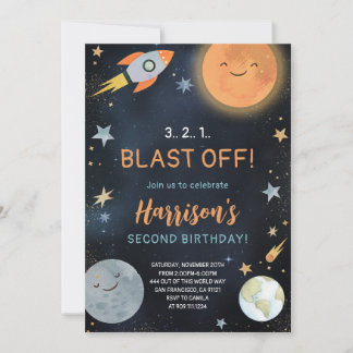Weltraumgalaxie Planeten Geburtstagseinladung Einladung