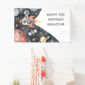 Weltraumgalaxie-Planeten-Junge Geburtstagsparty Banner (Insitu)
