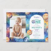 Weltraumgalaxie ✨ Planets Foto Einladung (Vorderseite)