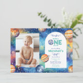 Weltraumgalaxie ✨ Planets Foto Einladung (Stehend Vorderseite)