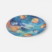 Weltraumgalaxie Planets Sonnensystem Geburtstag Pappteller (Schrägansicht)