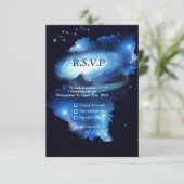 Weltraumgalaxie RSVP Karte (Stehend Vorderseite)