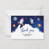 Weltraumgalaxie Sterne danke Mitteilungskarte (Vorderseite)