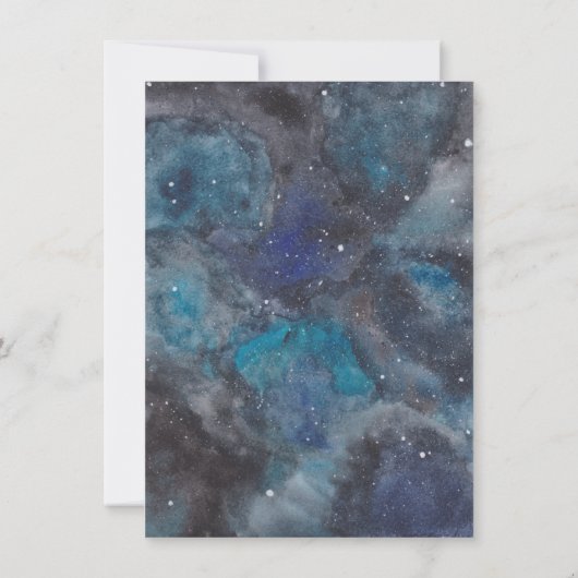 Weltraumgalaxie und Mond Personalisierte Kinder Mitteilungskarte (Rückseite)