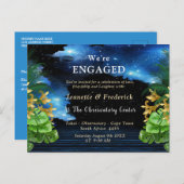 Weltraumgalaxie-Verlobung Einladungspostkarte (Vorne/Hinten)