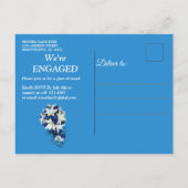 Weltraumgalaxie-Verlobung Einladungspostkarte (Rückseite)