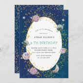 Weltraumgalaxie - virtuelle Geburtstagsfeier Einladung (Vorne/Hinten)