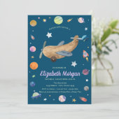 Weltraumgalaxy Airplane Toy Baby Dusche Einladung (Stehend Vorderseite)