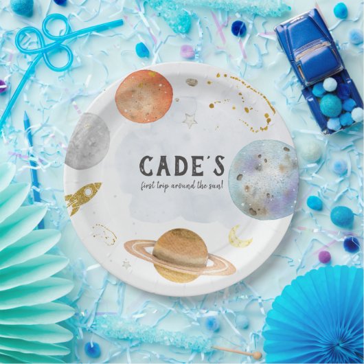 Weltraumgebläse Pappteller (Party)