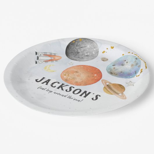 Weltraumgebläse Pappteller (Schrägansicht)