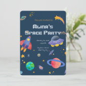 Weltraumgeburtseinladung Einladung (Stehend Vorderseite)