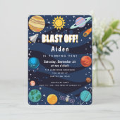 WeltraumGeburtstag Einladung (Stehend Vorderseite)