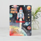 WeltraumGeburtstag Einladung (Stehend Vorderseite)
