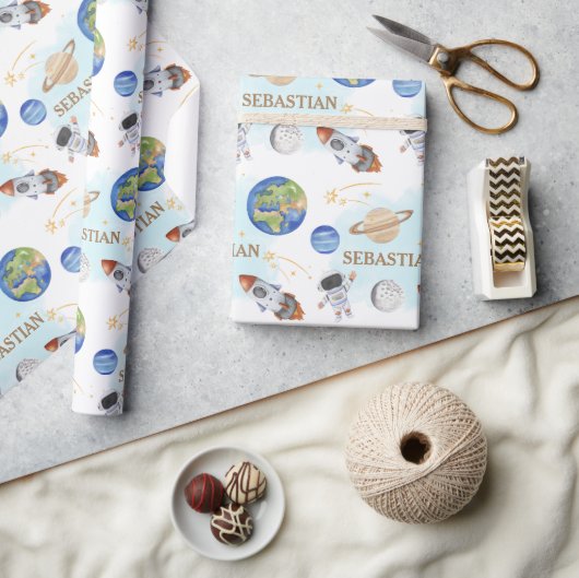WeltraumGeburtstag Geschenkpapier (Kunsthandwerk)