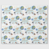 WeltraumGeburtstag Geschenkpapier (Flach)