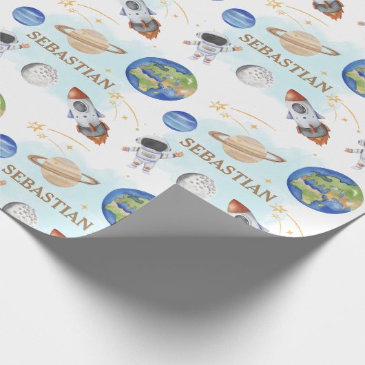 WeltraumGeburtstag Geschenkpapier (Ecke)