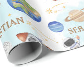 WeltraumGeburtstag Geschenkpapier (Rolleneckpunkt)