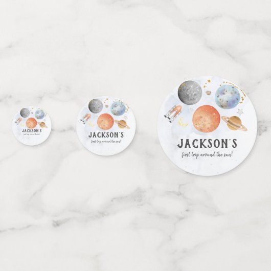 Weltraumgeburtstag Konfetti (Rückseiten)