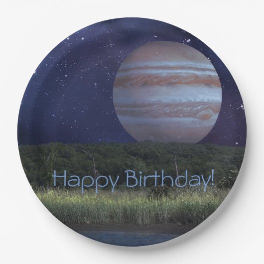 WeltraumGeburtstag Pappteller (Vorderseite)