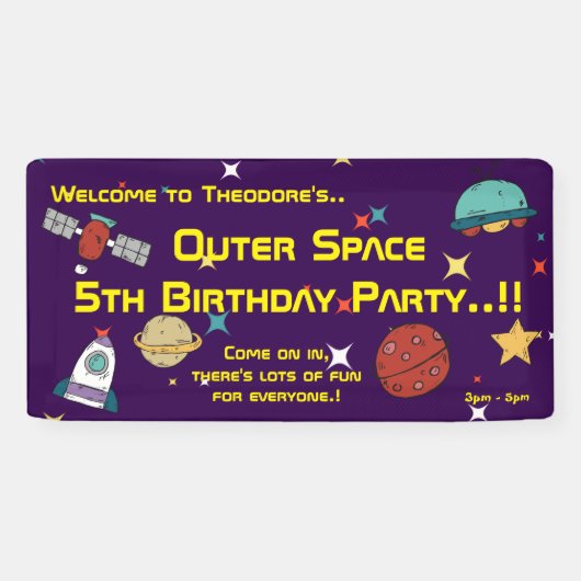 WeltraumGeburtstagsfeier Banner (Horizontal)