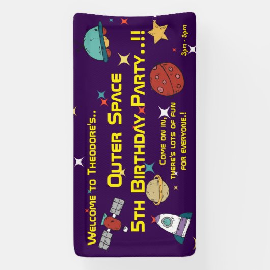 WeltraumGeburtstagsfeier Banner (Vertikal)