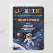 WeltraumGeburtstagsfeier Einladung (Vorderseite)