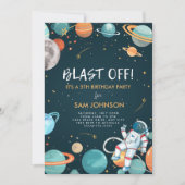 WeltraumGeburtstagsfeier Einladung (Vorderseite)