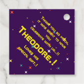 WeltraumGeburtstagsfeier Geschenkanhänger (Rückseite)