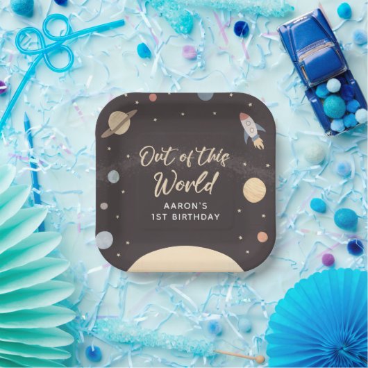 WeltraumGeburtstagsfeier Pappteller (Party)