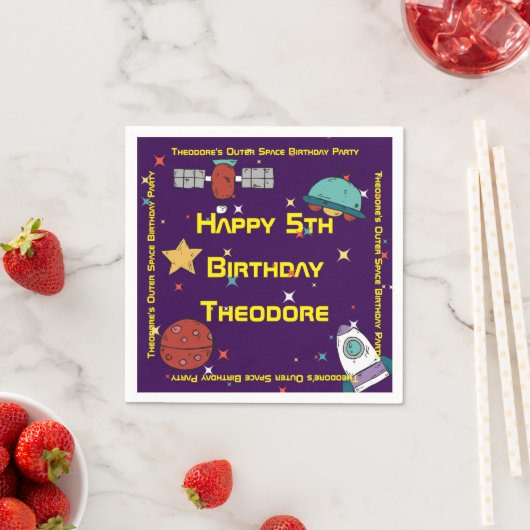 WeltraumGeburtstagsfeier Serviette (Beispiel)