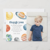 WeltraumGeburtstagsparty Dankeschön Karte (Vorderseite)