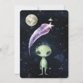 Weltraumgedankengeburt des Kindes Einladung (Rückseite)