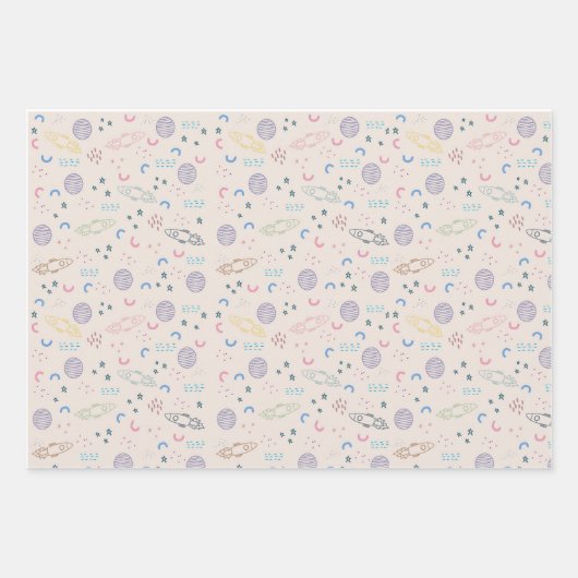 Weltraumgedankenwrap für Astronomie Geschenkpapier Set (Vorderseite 2)