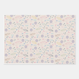 Weltraumgedankenwrap für Astronomie Geschenkpapier Set