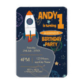 Weltraumgeschlechtsneutrale erste Geburtstagsparte Magnet (Vertikal)