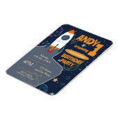 Weltraumgeschlechtsneutrale erste Geburtstagsparte Magnet (Linke Seite)