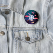 Weltraumhaie und Meditation Kunst Button (Beispiel)