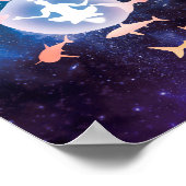 Weltraumhaie und Meditation Kunst Poster (Ecke)