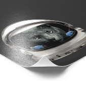 Weltraumhelm-Astronautenkatze Fotodruck (Ecke)