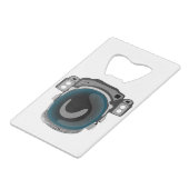 Weltraumhelm Geldbeutel Flaschenöffner (Rückseite Schrägansicht)