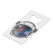 Weltraumhelm Geldbeutel Flaschenöffner (Rückseite Schrägansicht)
