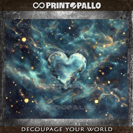 Weltraumherz aus Sternen Seidenpapier