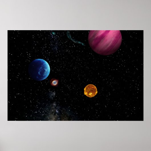 Weltraumhintergrund Poster (Vorne)
