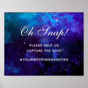 Weltraumhochzeit. Nachtsterne. Navy Instagram Hash Poster